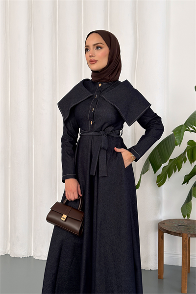 Neva Denim Elbise - Lacivert