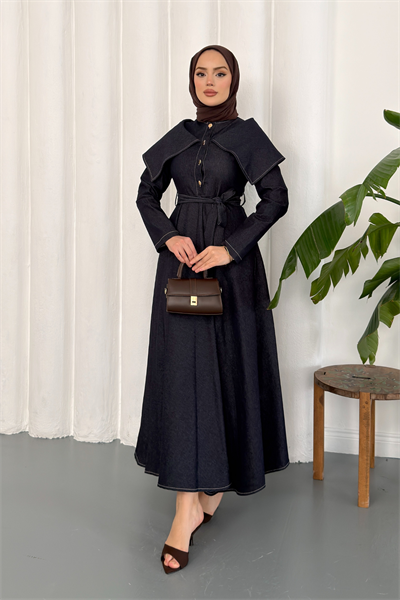 Neva Denim Elbise - Lacivert