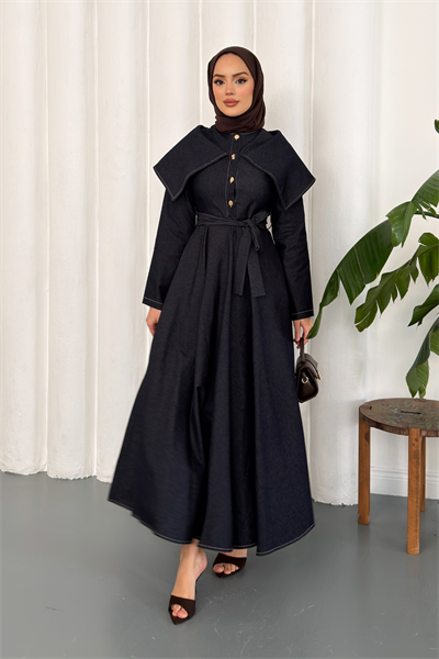 Neva Denim Elbise - Lacivert