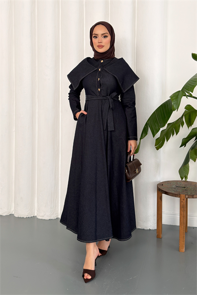 Neva Denim Elbise - Lacivert