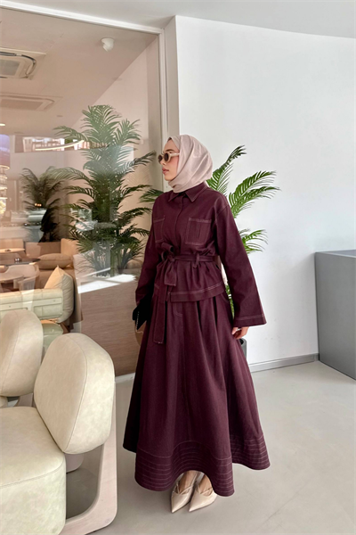 Noir Denim Takım - Bordo