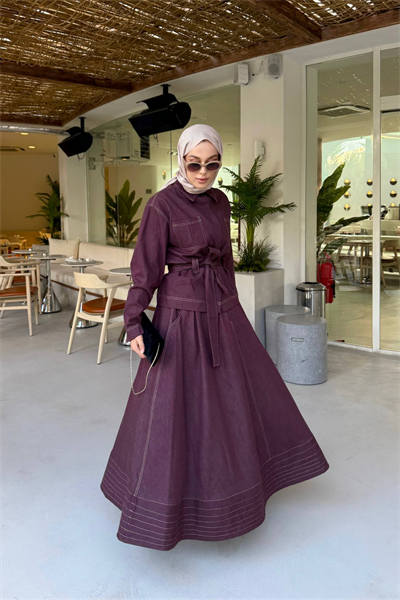 Noir Denim Takım - Bordo