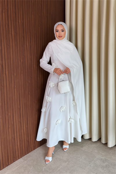 Rovena Elbise - Beyaz
