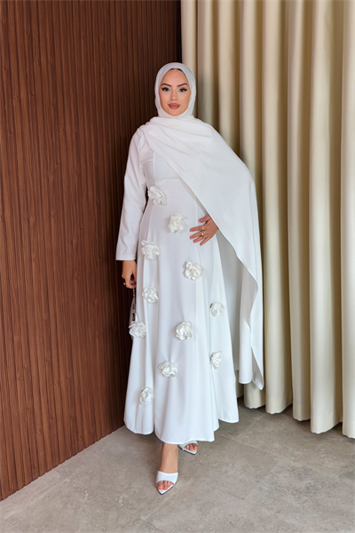 Rovena Elbise - Beyaz