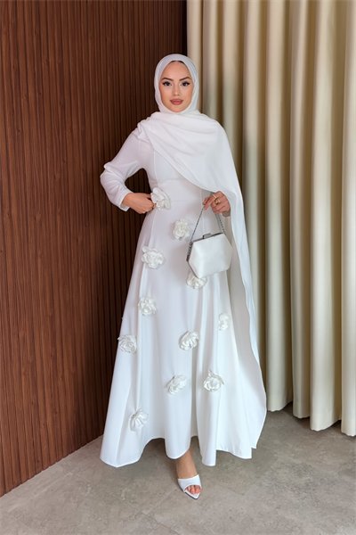 Rovena Elbise - Beyaz