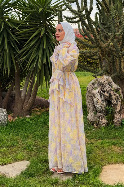 Ruffle Elbise - Lila