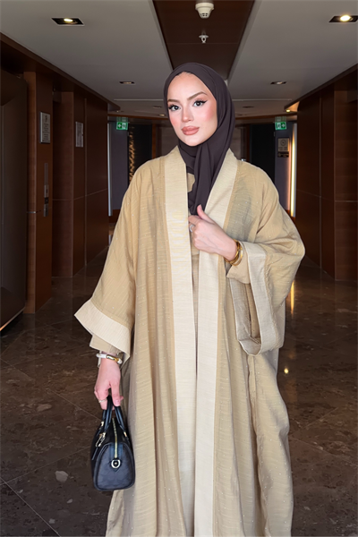 Shine Abaya Takım - Yağ Yeşili
