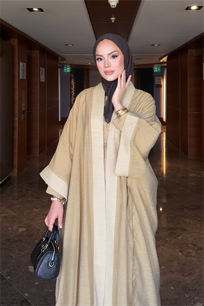 Shine Abaya Takım - Yağ Yeşili