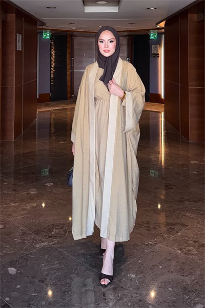 Shine Abaya Takım - Yağ Yeşili