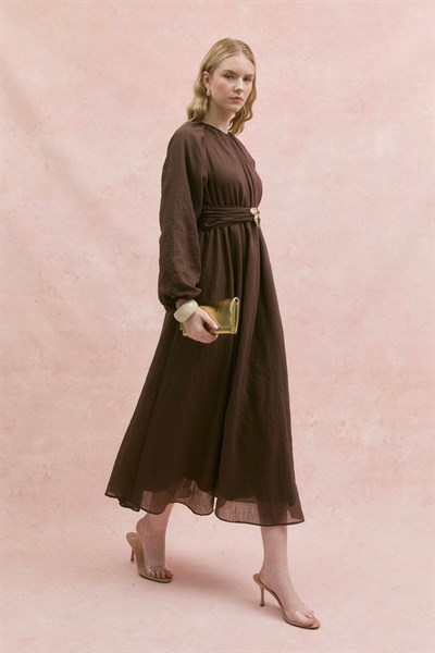 Varda Elbise - Kahverengi