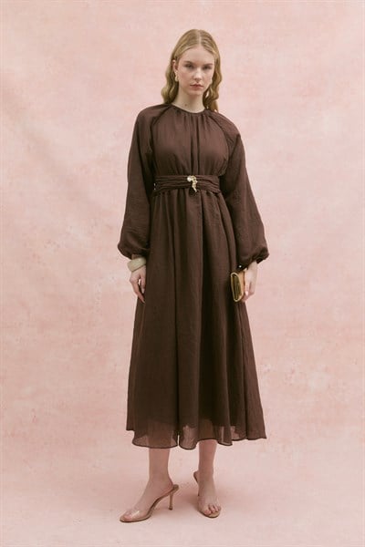 Varda Elbise - Kahverengi