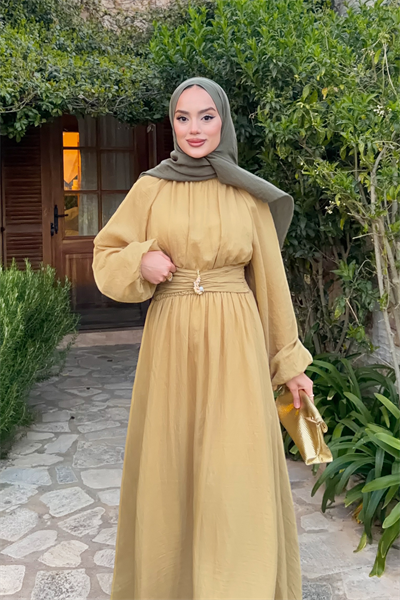 Varda Elbise - Yağ Yeşili