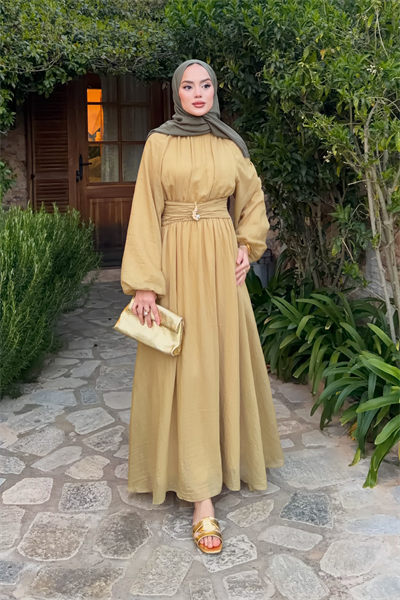 Varda Elbise - Yağ Yeşili