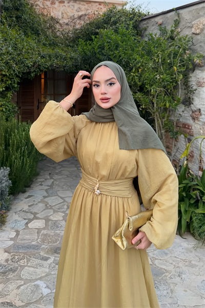 Varda Elbise - Yağ Yeşili