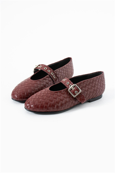 Velvet Babet Ayakkabı - Bordo