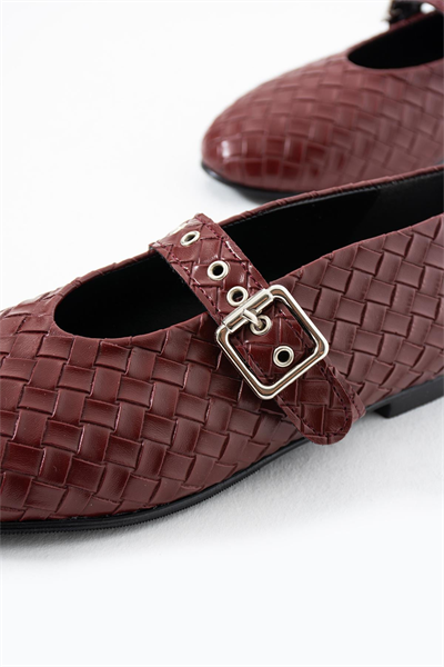 Velvet Babet Ayakkabı - Bordo