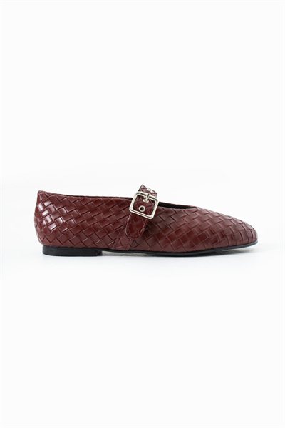 Velvet Babet Ayakkabı - Bordo