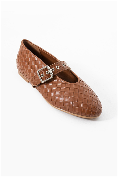 Velvet Babet Ayakkabı - Taba