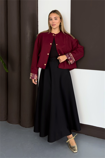 Verde Ceket - Bordo
