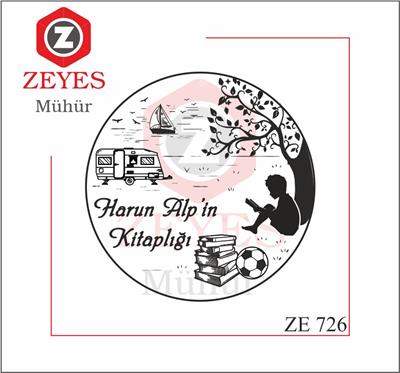 Agaç Altinda Kitap Okuyan Erkek Çocuk  Mührü   ZE 726