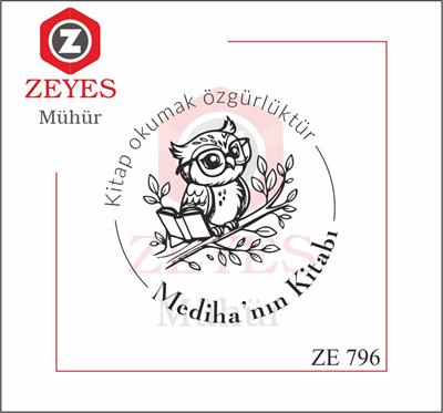 Ağaçta Kitap Okuyan Baykus Mührü ZE 796