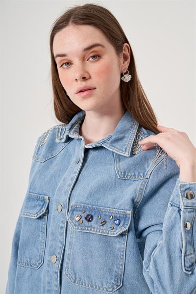 OE25Y939658-Denim Kot Ceket