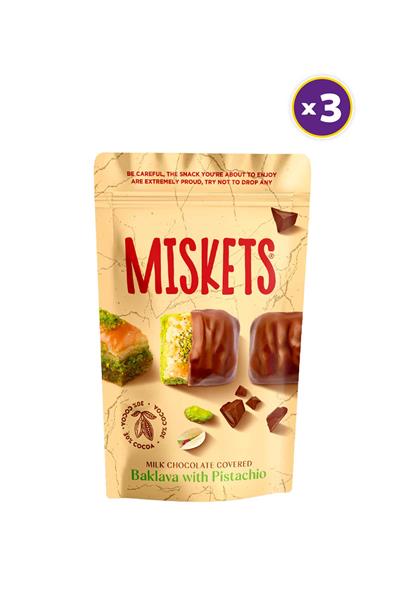 Antep Fıstık Dolgulu Çikolata Kaplı Çıtır Baklava 80 gr x 3 Adet