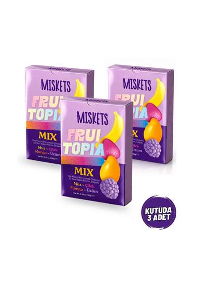 Miskets Fruitopia Mix Krema Dolgulu Meyve Şekilli Çikolata 3'lü Paket 3 x 100 g