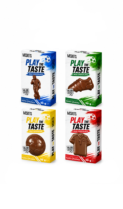 Miskets Play The Taste Futbol Koleksiyonu Şekilli Sütlü Çikolata 4'lü Set