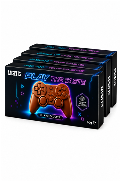 Miskets Play The Taste Gamer Oyun Konsolu Şekilli Sütlü Çikolata 4'lü Set