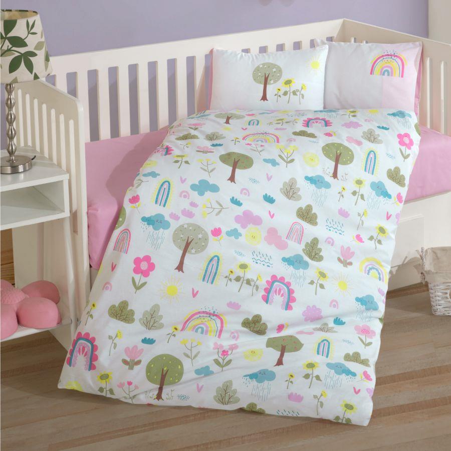BEBEK NEVRESİM TAKIMI SUN FLOWER V1PEMBE