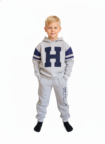 Erkek Çocuk Kapüşonlu Şardonlu Eşofman Takım 