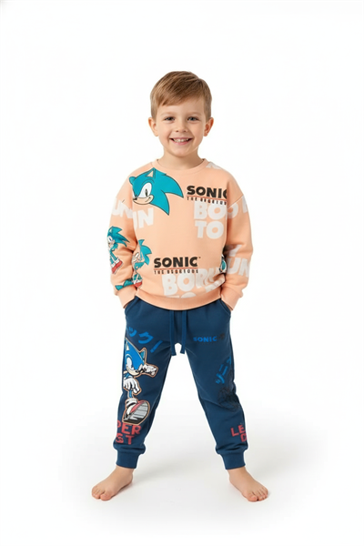 Erkek Çocuk Sonıc Karekter Baskılı Eşofman Takım