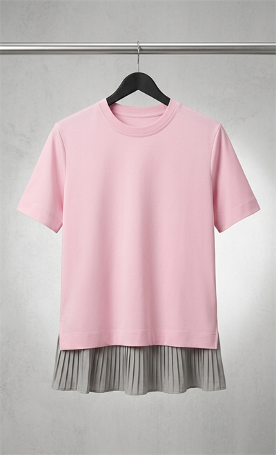 Kadın COS Stil Premium Basic Pembe Tişört