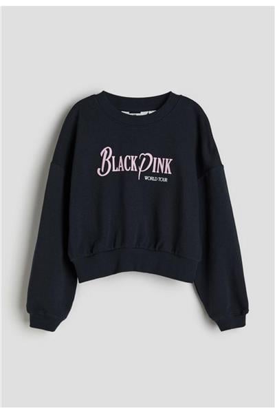 Kız Çocuk Black Pınk Sweatshırt