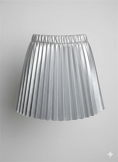 Kız Çocuk Pileli Etek (Metalik)