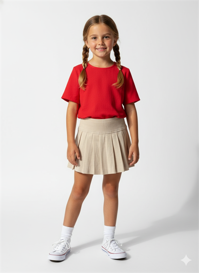 Kız Çocuk Şort Etek Krem