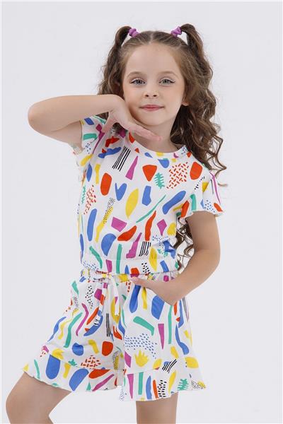 Kız Çocuk Yazlık Renkli  Takım 
