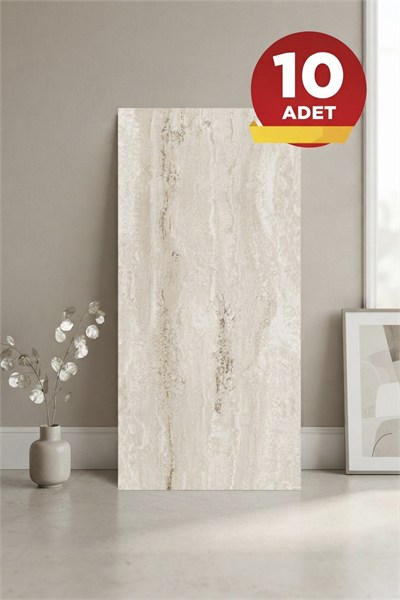 10 Adet, 30x60 Cm Açık Bej Açık Krem Renkler Lüks Mermer Desenli Kendinden Yapışkanlı Mutfak Banyo Wc Kaplama Pvc Panel M1019