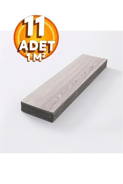 11 Adet, 60x15 Cm 1 m² Açık Gri Meşe, Gri-Bej Tonlarında Esnek Yıkanabilir Kesilebilir Silinebilir Zemin Duvar Parke Yer Döşemesi Kendinden Yapışkanlı PVC Zemin Kaplaması -Z003