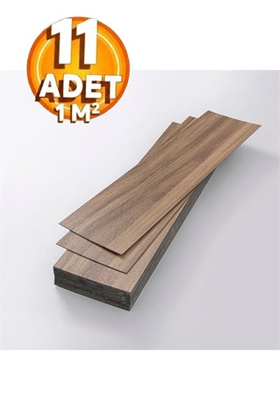 11 Adet, 60x15 Cm 1 m² Doğal Ceviz Tonlarında Esnek Yıkanabilir Kesilebilir Silinebilir Zemin Duvar Parke Yer Döşemesi Kendinden Yapışkanlı PVC Zemin Kaplaması -Z011