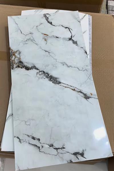 30x60 Cm Sedef Mermer Desenli Kendinden Yapışkanlı Seramik Banyo WC Kaplama PVC Duvar Paneli