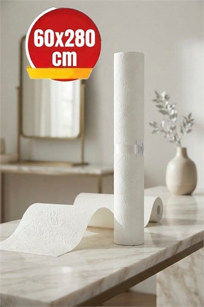 60x280 cm Beyaz Renk Tek Rulo Halinde Ek Yersiz Tek Parça XPE Isı Ses Yalıtım Kendinden Yapışkanlı Kendinden Desenli Dokulu Köpük Duvar Kağıdı-R-1001