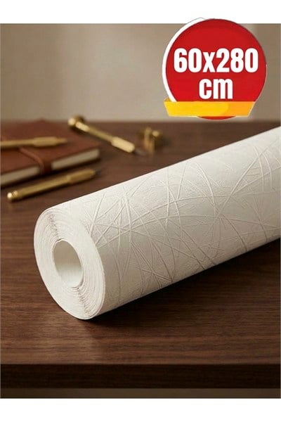 60x280 cm Kabartmalı Dokulu Beyaz Renk Tek Rulo Halinde Ek Yersiz Tek Parça XPE Isı Ses Yalıtım Kendinden Yapışkanlı Kendinden Desenli Dokulu Köpük Duvar Kağıdı-R-8001