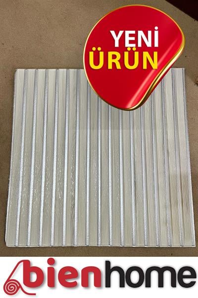 70x70cm 0,50M² Gümüş Lambri Panel Ahşap Duvar Çıtası Desenli Kendinden Yapışkanlı Akustik Duvar Paneli Köpük -1405
