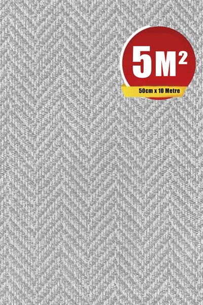 Bien Exclusive 5110 Florida Wave Dalga, Balık Sırtı Desen Açık Gri Rengi Duvar Kağıdı 5 M²