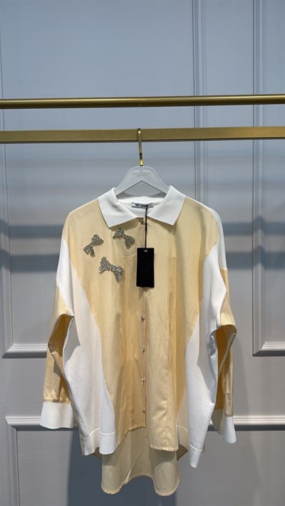 GHİSA 4327 FİYONK İŞLEMELİ MİXLİ COTTON GÖMLEK