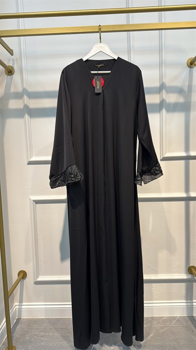 İNVEE 6966 KOL UCU ORGANZELİ ABAYA FERACE