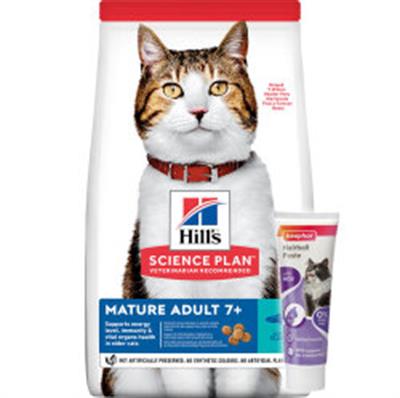 Hills 1.5kg Mature 7+ Ton Balıklı Yaşlı Kedi Maması  + Beaphar Malt Macun 100 Gr