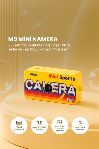 Joyplus Mini Anahtarlık Dijital Fotoğraf Makinesi Retro Filtreli Mini Video Kamera M9